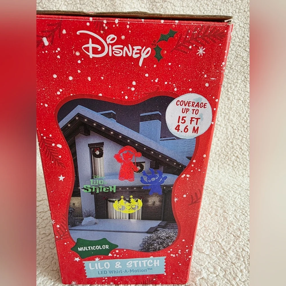New Disney Lilo & Stitch Christmas Whirl- a- motion LED Light Show Projector